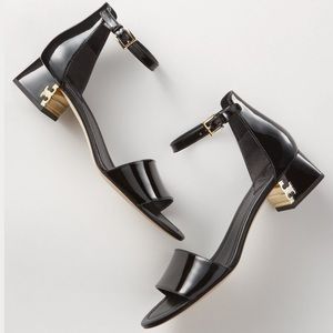 Tory Burch Finley black patent leather sandals